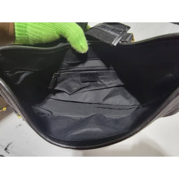 Authentic GUCCI DENIMJACKIE SHOULDER BAG BLACK/DARK GREY - Picture 12 of 12